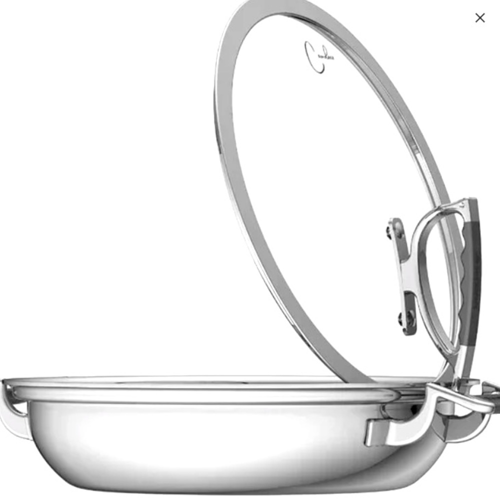 12-Inch Dual Handle Casserole Pan with Glass Latch Lid